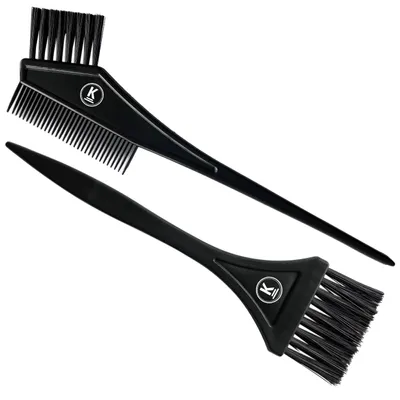 Immagine prodotto di Set di pennelli per parrucchiere, neri, con pettine per tinture per capelli