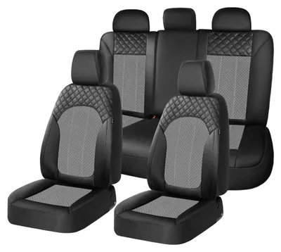 Immagine prodotto di Omgoods - Set universale di 5 coprisedili per auto in ecopelle traspirante