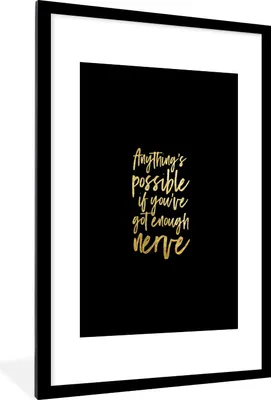 Produktbild von MuchoWow® Gerahmtes Poster Zuversicht - Gold - Schwarz - Zitat 60x90 cm - Poster mit Schwarzem Bilderrahmen Wandposter Rahmen Foto Bilder - Dekoration - Wandposter Wohnzimmer - Hochwertig