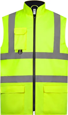 Produktbild von YOKO HV005 | Fluo Bodywarmer wasserdicht - Farbe: Fluo Yellow - Größe: XL