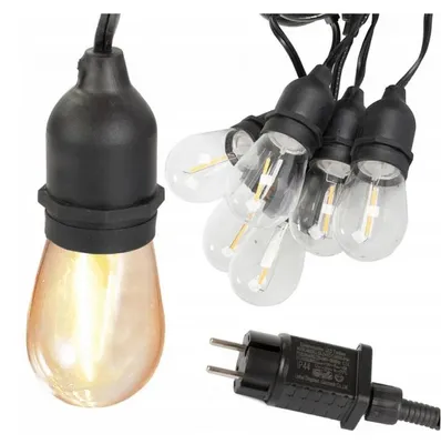 Zdjęcie produktu dla Verk 12300 LED Zewnętrzny dekoracyjny łańcuch girlandowy 15 żarówek, IP44, 15 m