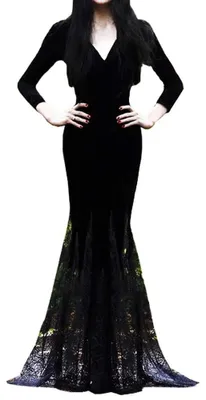 Produktbild von Solidchoice – Elegantes Maxikleid mit tiefem V-Ausschnitt und langen Ärmeln