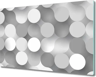 Produktbild von Glas Schneidebrett Herdabdeckplatten Schneideplatten - 80x52 cm - Kreise grau weiß
