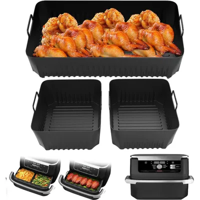 Productafbeelding van Accessoires voor de Ninja AF500DE heteluchtfriteuse (10,4 liter): 3 siliconen bakvormen voor heteluchtfriteuses, siliconen mat voor heteluchtfriteuse, accessoires voor Ninja Airfryer