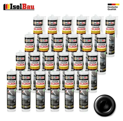 Isolbau Aquarium Silikon 24 x 300 ml Schwarz Glassilikon dauerelastisch wasserdicht