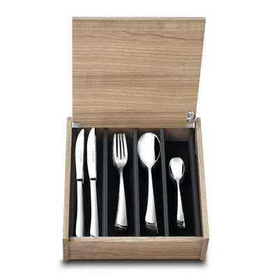 Produktbild von TABLE D'ALBERT Hausfrau 48 Stück Inox ELEGANCE - Holzkiste