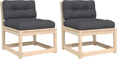 Produktbild von vidaXL Gartensofas mit Kissen 2 Stk. Massivholz Kiefer