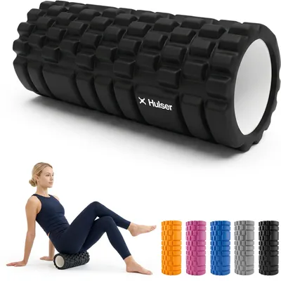 Produktbild von Hulser Faszienrolle für Rücken, Beine & Wirbelsäule – Ganzkörper Foam Roller – 3-Zonen Massageroller für Triggerpunkt-Massage – Fitness & Yoga – 33 cm