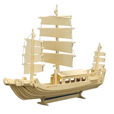 Produktbild von Pebaro Holzbausatz Schiff - kreatives Bastelset für Kinder