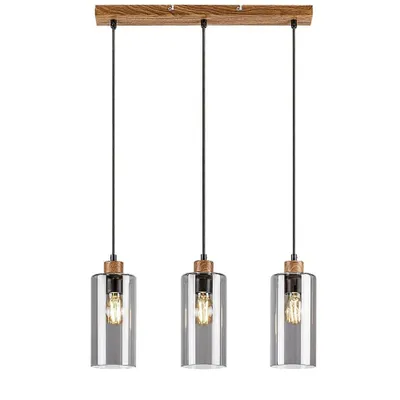 Image de Lampe suspendue E27 3x25W couleur chêne 72123 Tanno Rabalux