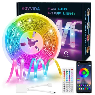 Immagine prodotto di HOVVIDA, striscia LED da 10 metri, 1 x 10 metri, 30 LED al metro, striscia LED RGB, 300 LED, controllabile tramite app e