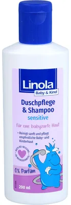 Produktbild von Linola Baby & Kind Duschpflege & Shampoo sensitive für eine babyzarte Haut, 200 ml Gel