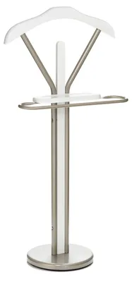 Produktbild von Herrendiener FABIO mit Hosenbügel und Ablage, Champagner/Weiß - Stummer Diener Kleiderbutler Kleiderständer mit Kleiderbügel