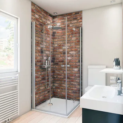 Produktbild von BREUER Duschrückwand Mauerstein rot 210 x 100 cm 9482513000202