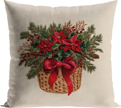 Produktbild von MARKIZETA | Weihnachtskissenbezug - Kissenhülle - 40 x 40 cm - beige - Weihnachtskissenhülle - Weihnachtsdeko