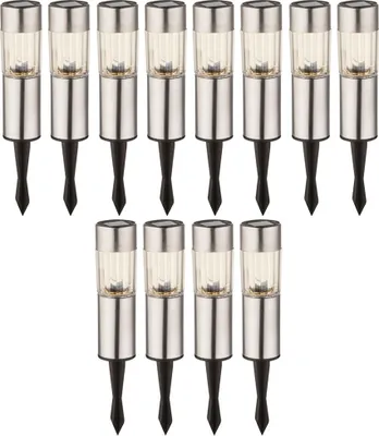 Produktbild von 12 LED Edelstahl Solarlampen für den Außenbereich