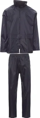 Image de Ensemble de combinaison de pluie PAYPER Regenanzug SET-NYLON – Ensemble imperméable (veste et pantalon) avec revêtement en PVC, couleur marine, taille XXL