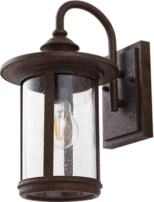 Produktbild von Lindby Außenwandlampe Zayn, rostfarben, Glas, IP23