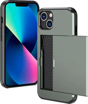 Image de imoshion Coque arrière avec porte-cartes pour l'Apple iPhone 13 - Vert foncé