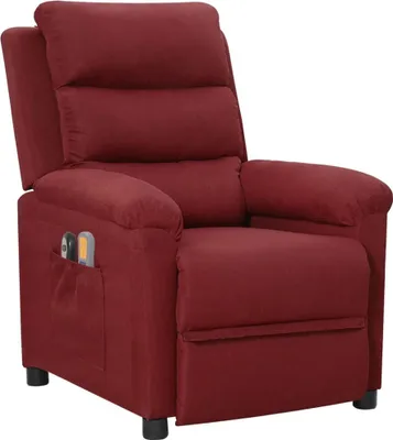 Obrázek produktu pro masážní křeslo vidaXL Electric Wine Red Fabric