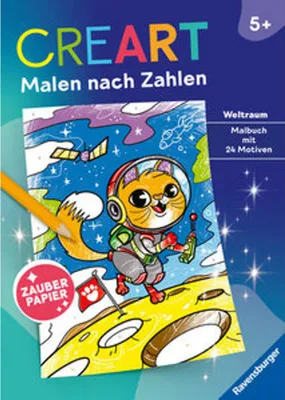 Image de Ravensburger Livre Créativité CreArt Peinture par numéros à partir de 5 Papier magique Espace 48875