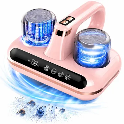 Produktbild von Matratzenstaubsauger, 5-in-1 kabelloser Bettstaubsauger, 16000 Pa starke Saugkraft, UV-C-Licht, Ultraschall-Technologie, geeignet für Staub, Tierhaare