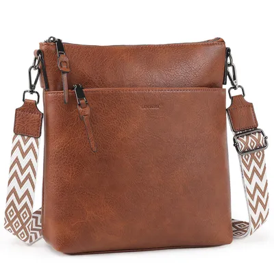 Produktbild von Umhängetasche damen Mittelgroß, Handtasche mit mehreren, Taschen mit Verstellbar Breitem Schultergurt Damen Tasche