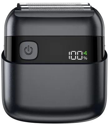 Productafbeelding van Elektrische scheerapparaat, draagbaar, mini-elektrische scheerapparaat voor baard en gezicht, IPX7 waterdicht, draadloos, LED-display, USB-C snelladen, precisieklingen