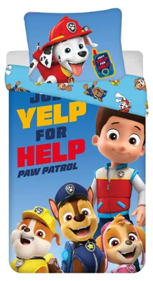 Zdjęcie produktu dla Pościel Paw Patrol – miękka bawełna, niebieska, 140 x 200 cm, poduszka i kołdra