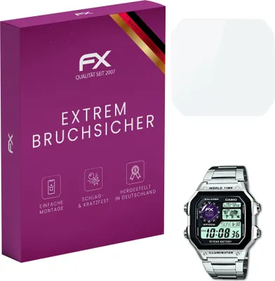 Produktbild von atFoliX FX-Hybrid-Glass Displayfolie kompatibel mit Casio AE-1200WHD-1AVEF Glasfolie