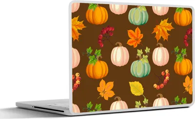 Produktbild von MuchoWow® Laptop Aufkleber Sticker Cover Herbst - Kürbisse - Muster 25x18 cm - Laptop-Deko