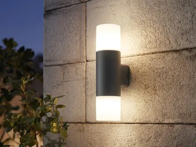 Produktbild von Moderne LED Außenwandleuchte Up and Down, Aluminium in Anthrazit, Höhe 33cm