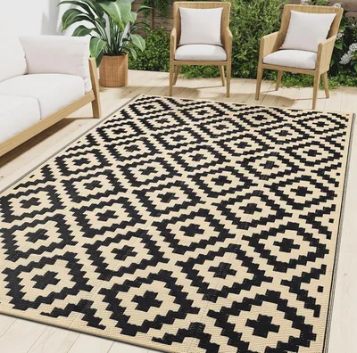 Imagen del producto de Alfombra exterior impermeable de gran tamaño, 150x240 cm, ideal para jardín y balcón