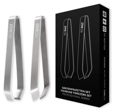 Grätenpinzetten-Set, 2 Stück, 11 cm, Edelstahl, matt