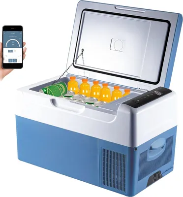 Produktbild von Happyment Kühlbox 20L – Mini-Kühlschrank & Gefrierfach – Tragbar – APP-Steuerung – AC/DC Anschluss – Blau