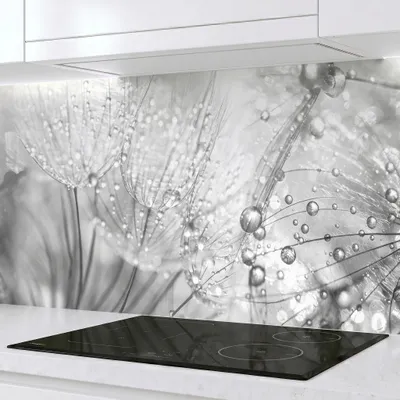 Produktbild von Küchenrückwand Pusteblumen 60x300 cm – monolithische ABS-Platte mit Direktdruck, Spritzschutz Küche & Bad, Fliesenspiegel