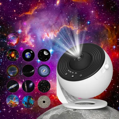 Planetarium-Projektor, 13-in-1 Sternenprojektor, Galaxie Licht, Timer, Weiß