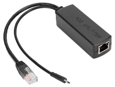 Productafbeelding van Ethernet DC48V naar DC5V stroomvoorziening, POE splitter adapter, injector module, met USB-aansluiting
