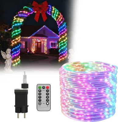 Zdjęcie produktu dla LARS360, LED-owa lampka-sznurek, 80 metrów, 8 trybów świecenia, pilot, timer, funkcja pamięci, napięcie 31 V, 800 diod LED, kolorowa