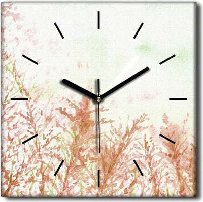 Produktbild von Coloray Uhr auf Leinwand 30x30 cm Wand Uhr Dekoration Wohnzimmer Segeltuch schwarze Hände -Blumen Abstraktion.
