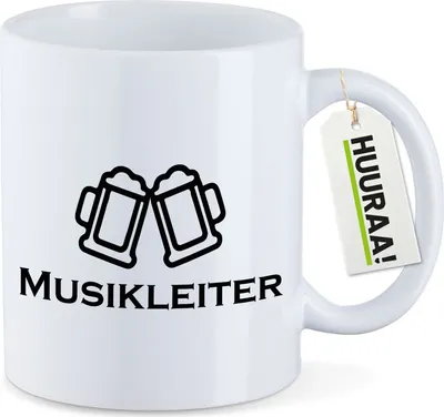 Produktbild von Huuraa Kaffeetasse Musikleiter Schützenfest 330ml Weiß Keramik Kaffeebecher Geschenkidee