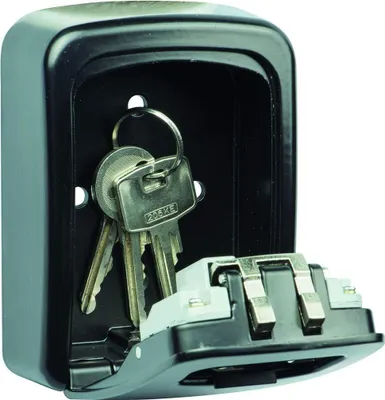 Produktbild von Schlüsselkluis 4-stellige Code innen außen sicher groß Wandmontage Key Safe 40 SB schwarz