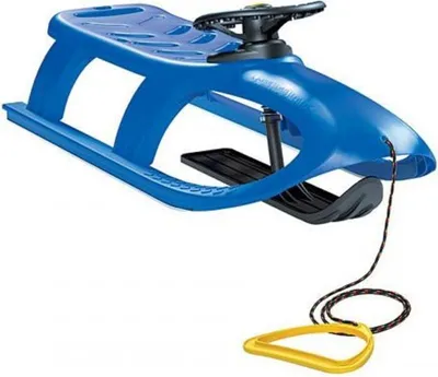 Produktbild von Kinderschlitten Bullet Control blau, Kunststoff, lenkbar, Kufe, Lenkrad mit Hupe