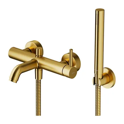 Immagine prodotto di Miscelatore per vasca, con set doccia, oro spazzolato, Y1231Glby