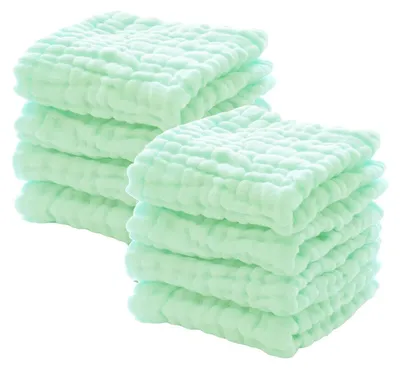 Produktbild von Set mit 8 weichen Waschlappen für Babys, aus 100% Baumwolle