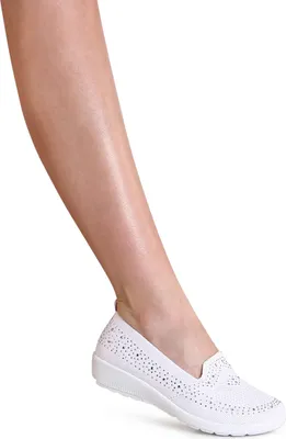 Produktbild von topschuhe24 3077 Damen Glitzer Halbschuhe Light Slipper, Farbe:Weiß, Größe:37 EU