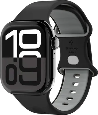 Produktbild von Spigen Nano Pop, Band, Smartwatch, Schwarz, Apple, Apple Watch 10 (42mm), Watch 9/8/7 (41mm), Watch SE2/SE/6/5/4 (40mm), Watch 3/2/1 (38mm)), Silikon