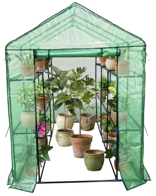 Produktbild von Garten Gewächshaus, 3-stufig, wasserdichtes PE, Grün