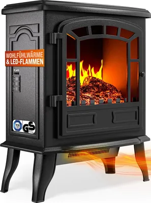 Produktbild von MONZANA® Elektrokamin mit LED Flammeneffekt Heizlüfter 2000W 2 Heizstufen Kamin Ofen Heizung Wohnzimmer 39x24x57cm Schwarz