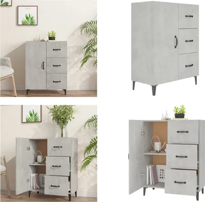 Produktbild von vidaXL Sideboard Betongrau 69,5x34x90 cm Holzwerkstoff - Sideboard - Sideboards - Schrank - Lagerschrank